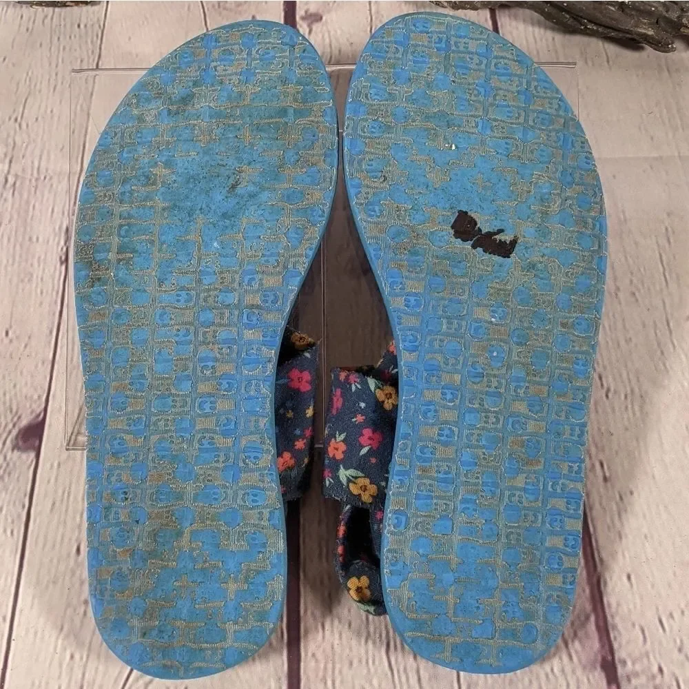 Sanuk Youth Yoga Sling Burst Floral Thong Sandals - Size 4-5